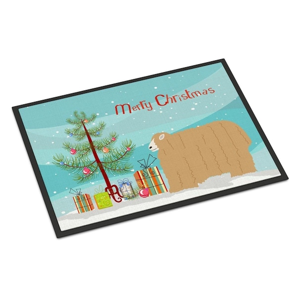 Carolines Treasures Lincoln Longwool Sheep Christmas Indoor or Outdoor Mat - 24 x 36 in. BB9338JMAT - main